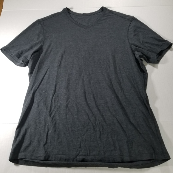Lululemon Basic V Neck T-Shirt Size XL Athletic Tee Shirt Heather Blue - Picture 3 of 7
